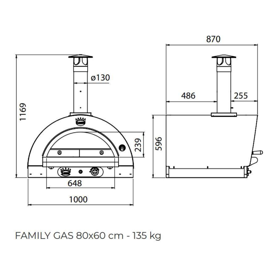 clementi original pulcinella wood gas fired pizza oven product exterior view — view 4
