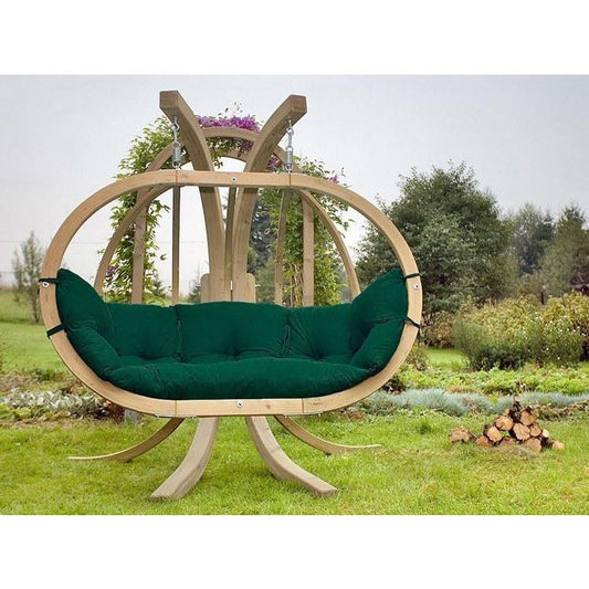 globo royal verde double seater hanging egg chair product exterior view