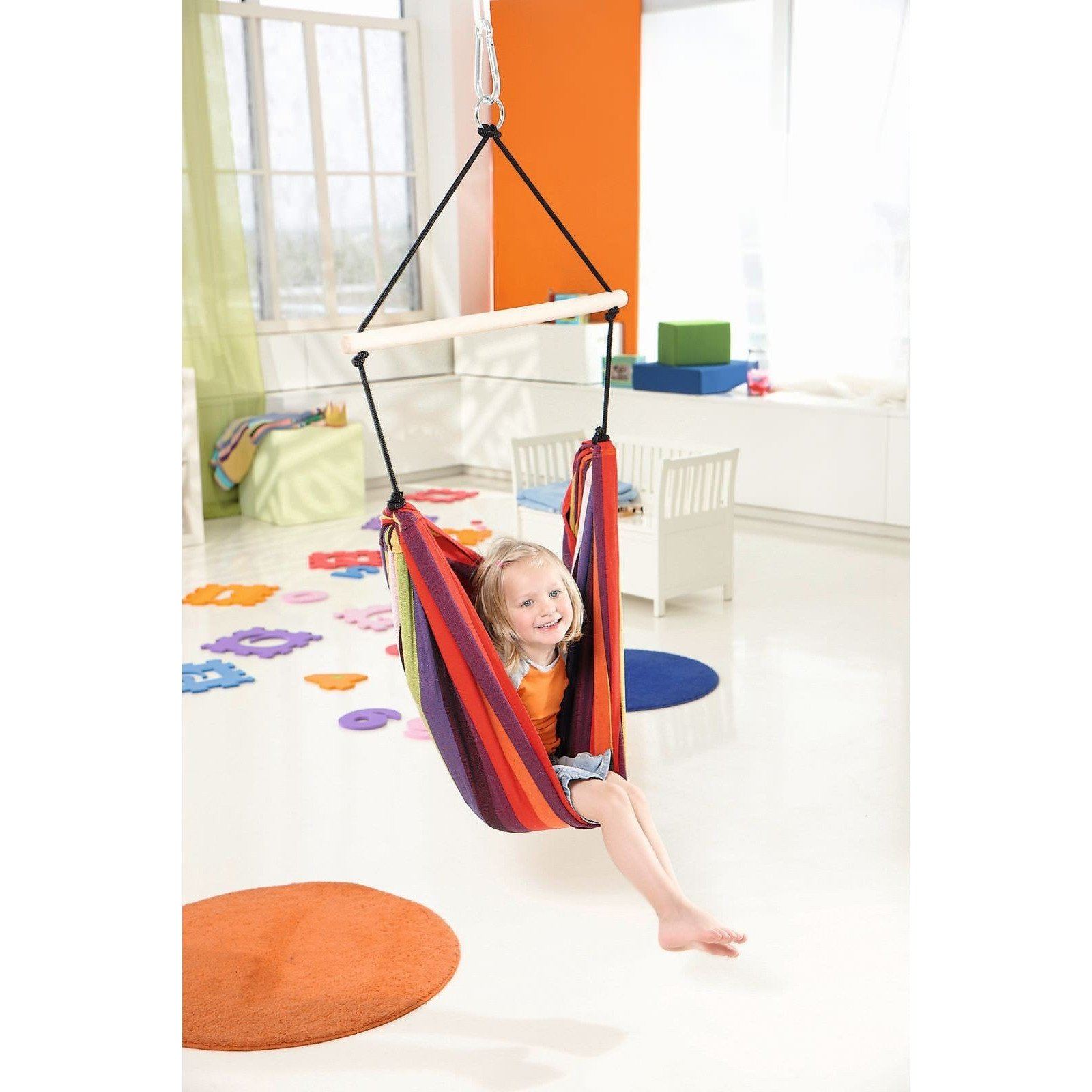 relax kids hanging chair rainbow product exterior view — view 2