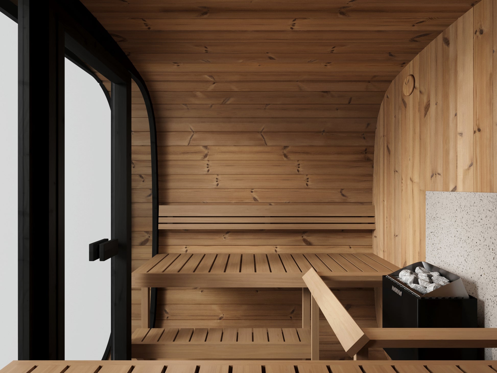 beacon 200 classic 6 person outdoor cube sauna product exterior view — view 4