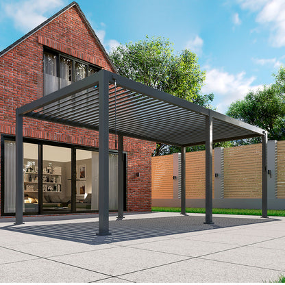 Nova - Titan Aluminium Pergola - 6m x 3m Rectangular - Grey product exterior view