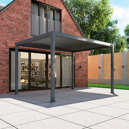 Nova - Titan Aluminium Pergola - 4m x 3m Rectangular - Grey product exterior view