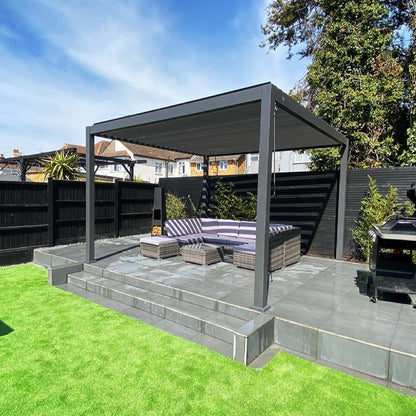 Nova - Titan Aluminium Pergola - 3.6m x 3m Rectangular - Grey