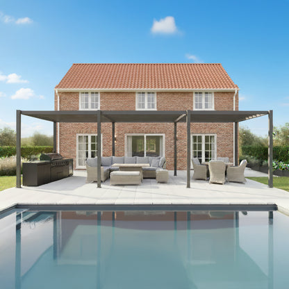 Nova - Titan Aluminium Pergola - 9.0m x 3.0m Rectangular - Grey product exterior view