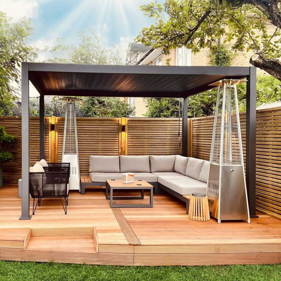 Nova - Titan Aluminium Pergola - 3.0m x 2.4m Rectangular - Grey product exterior view