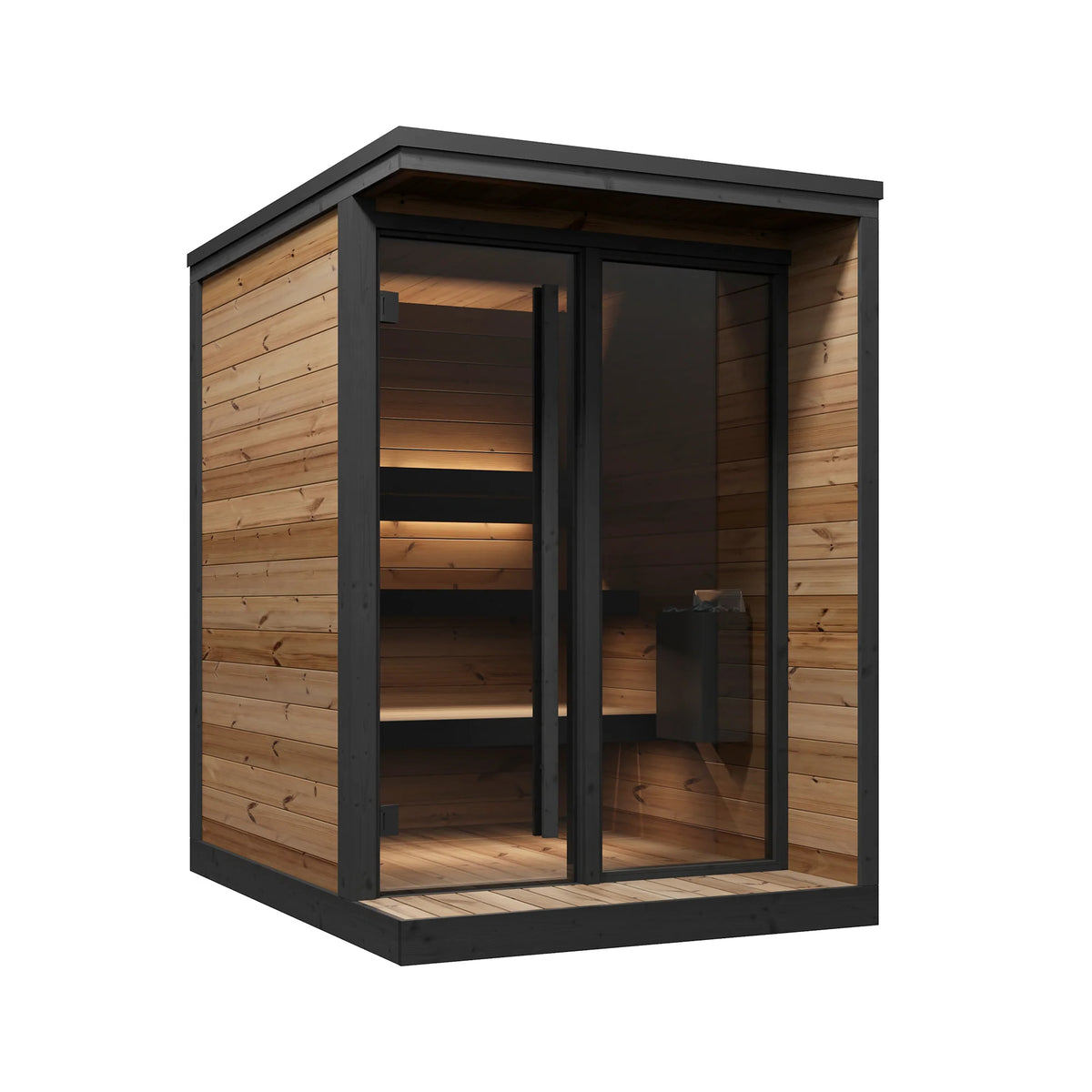 Nessy 150 Deluxe Patio Sauna 2-3 Person Thermowood with Glass Front