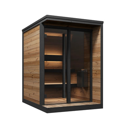 Nessy 150 Deluxe Patio Sauna 2-3 Person Thermowood with Glass Front