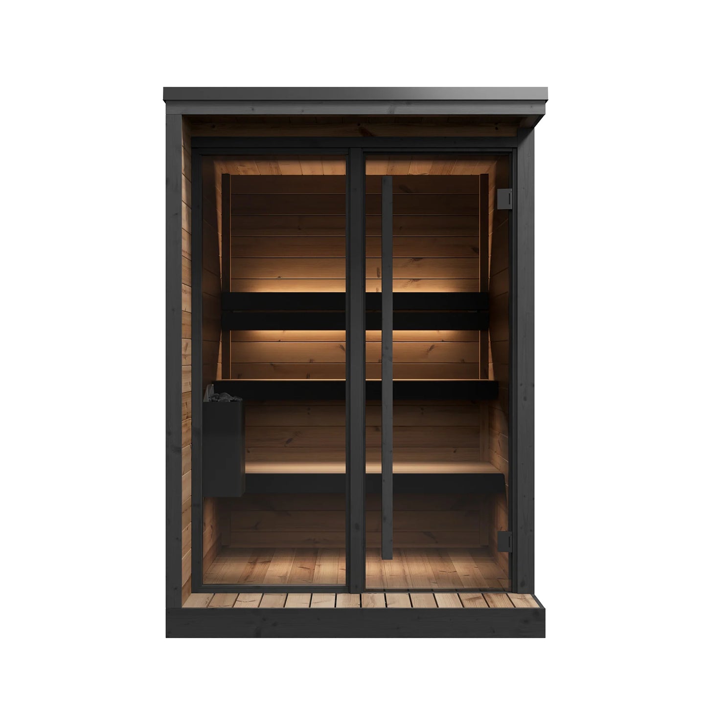 Nessy 150 Deluxe Patio Sauna 2-3 Person Thermowood with Glass Front