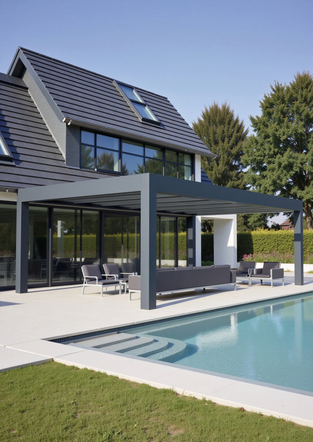deponti pinela glass roofed aluminium pergola product exterior view — view 19