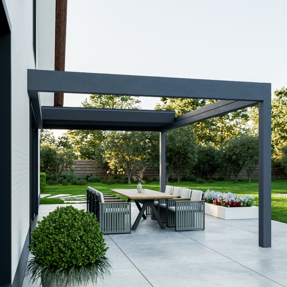 deponti pinela deluxe plus aluminium motorised pergola product exterior view — view 5