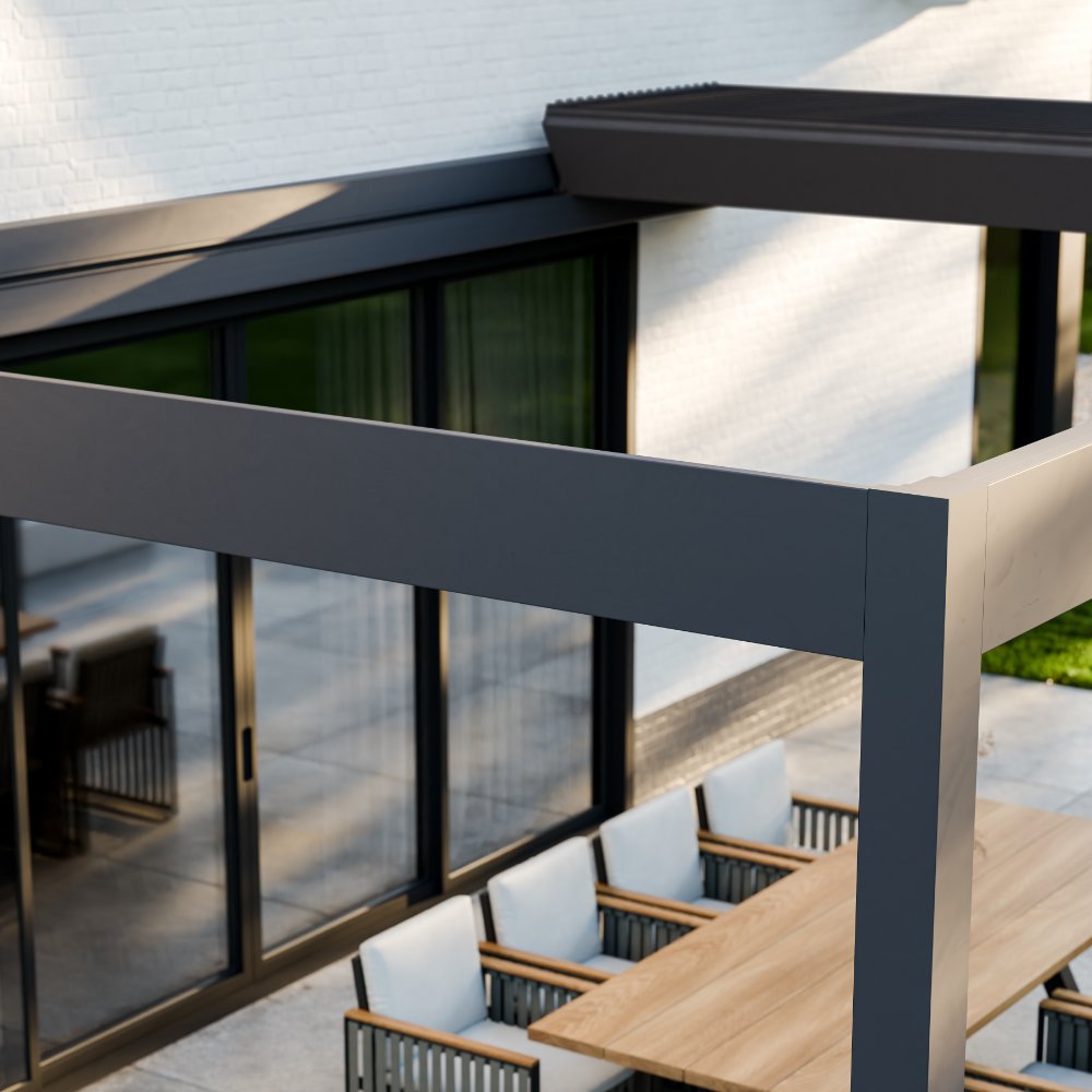 deponti pinela deluxe plus aluminium motorised pergola product exterior view — view 6