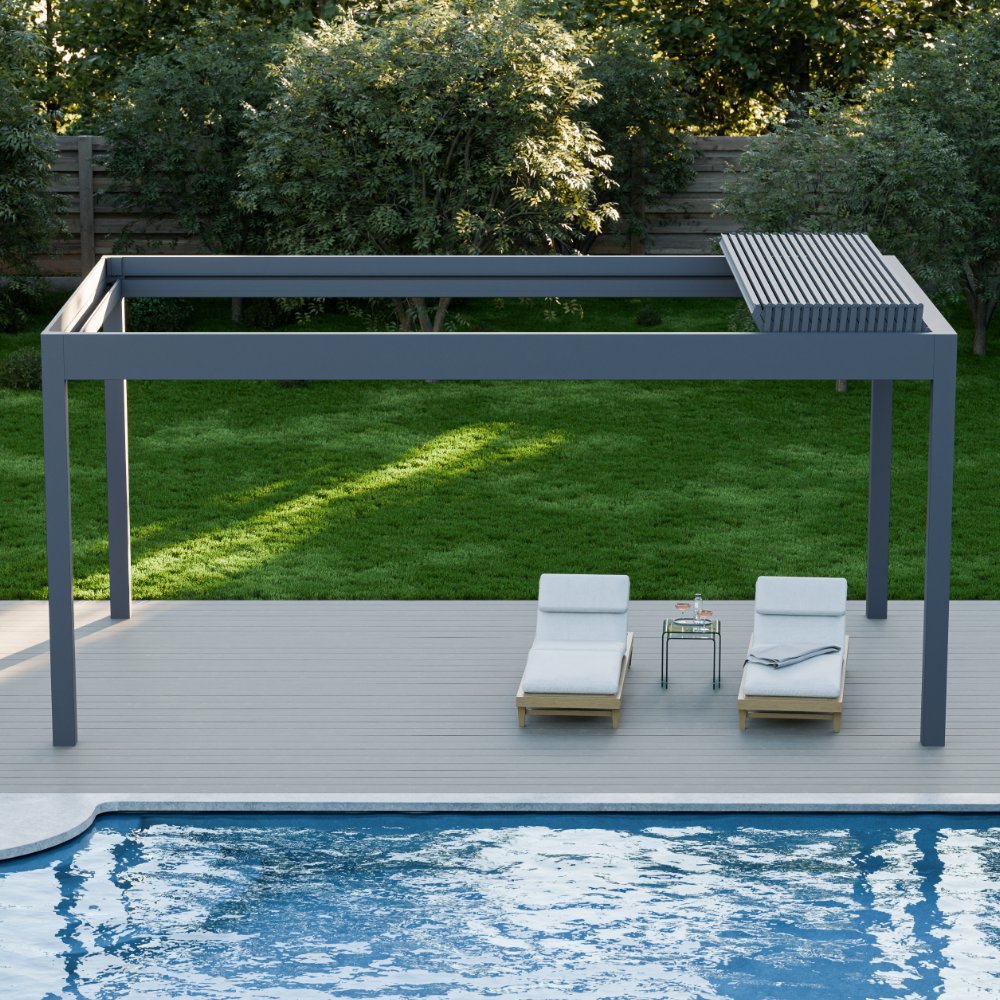 deponti pinela deluxe plus aluminium motorised pergola product exterior view — view 8
