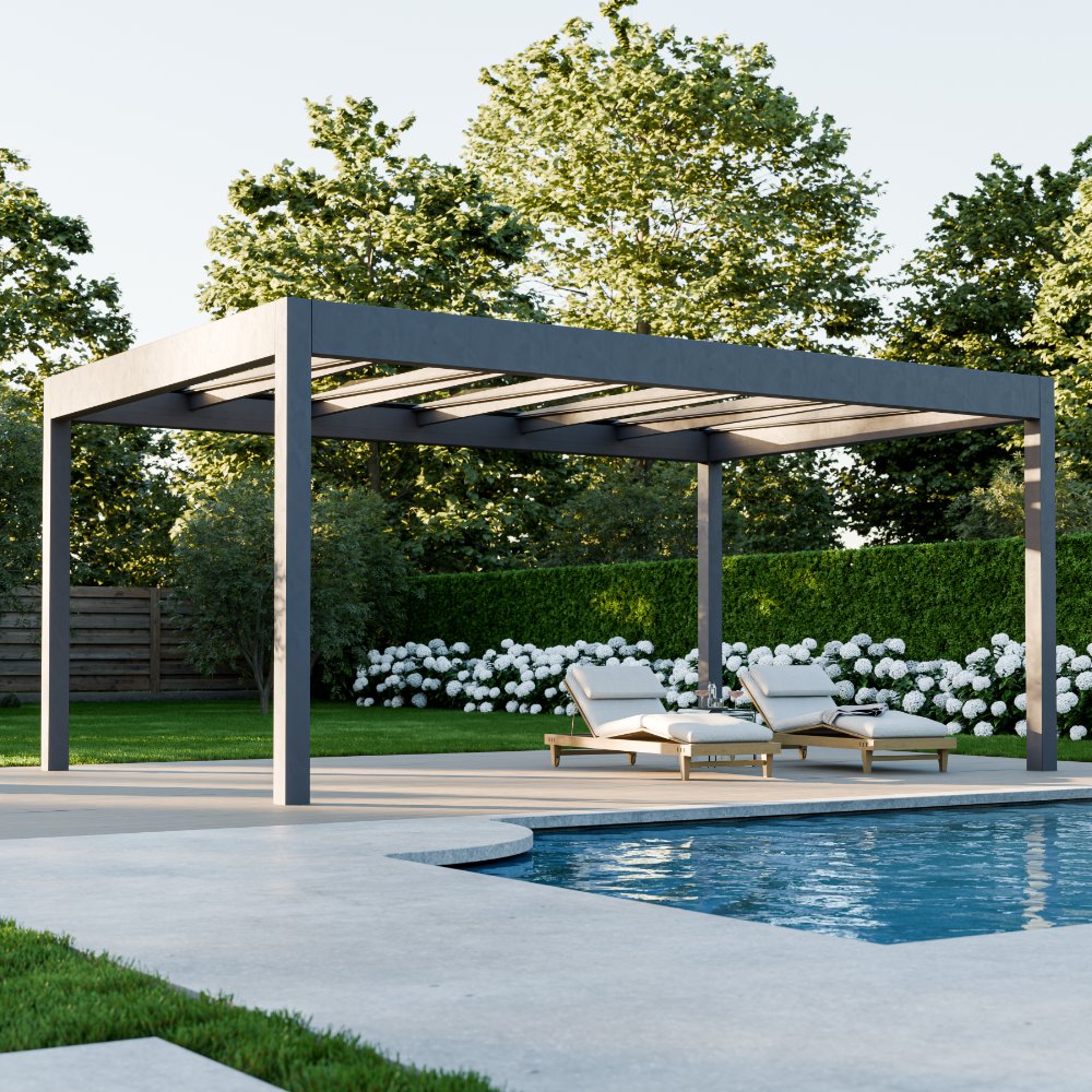 deponti pinela glass roofed aluminium pergola product exterior view