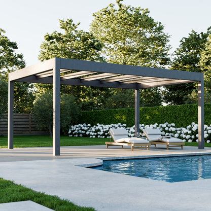deponti pinela glass roofed aluminium pergola product exterior view