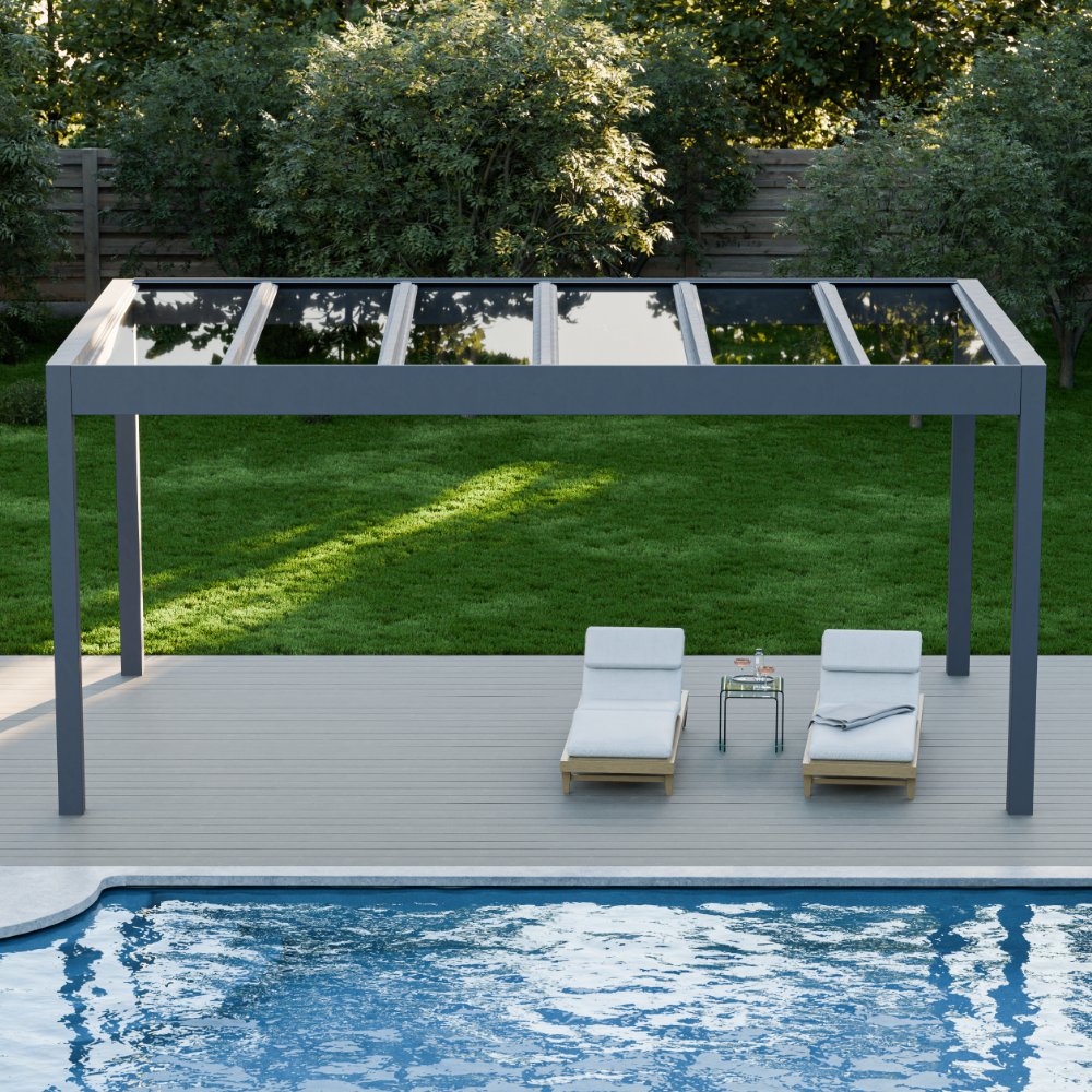 Deponti Pinela Glass Roofed Aluminium Pergola