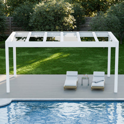 deponti pinela glass roofed aluminium pergola product exterior view — view 5