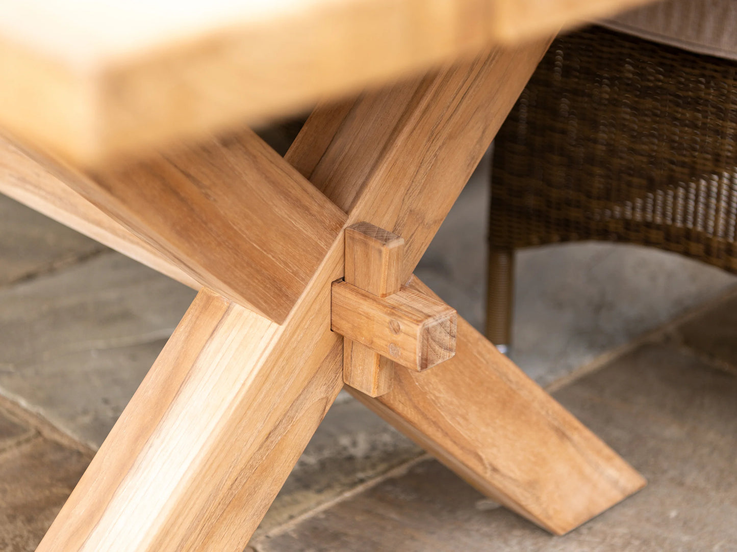 alexander rose teak plank table set 3 0m product exterior view — view 4