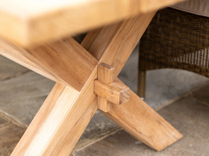 alexander rose teak plank table set 3 0m product exterior view — view 4