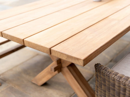 alexander rose teak plank table set 3 0m product exterior view — view 3