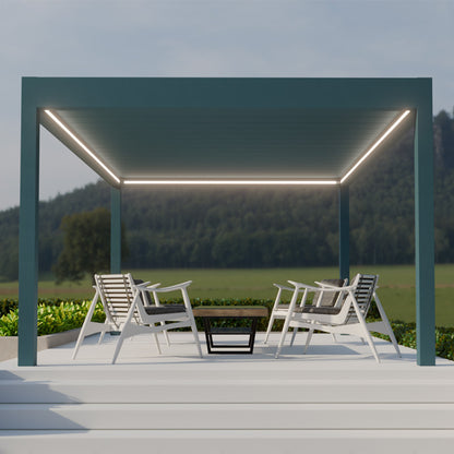 deponti pinela deluxe plus aluminium motorised pergola product exterior view — view 10
