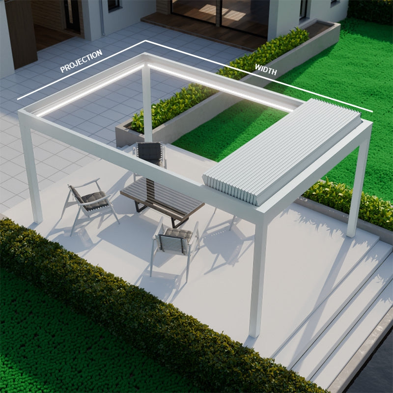 deponti pinela deluxe plus aluminium motorised pergola product exterior view — view 16