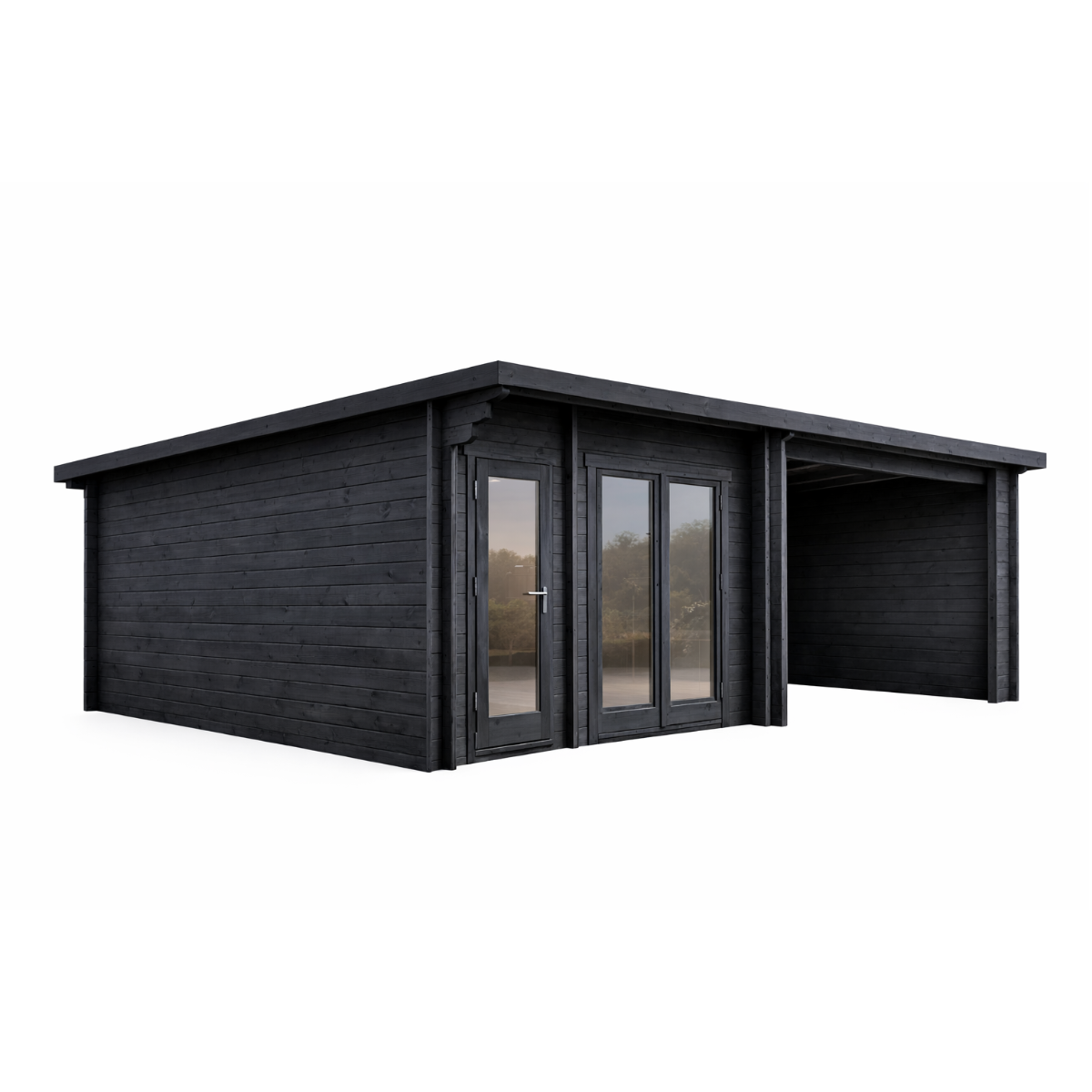Howe 260 Deluxe 2-4 Person Outdoor Sauna with Canopy & Changing Room